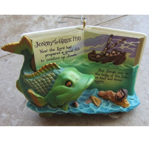 *MUST BUNDLE* Hallmark 2000 Jonah and the Great Fish Christmas Ornament - Picture 1 of 3